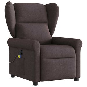 vidaXL Massagef&aring;t&ouml;lj m&ouml;rkbrun tyg