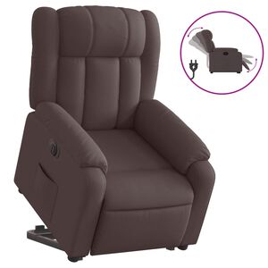 vidaXL Elektrisk reclinerf&aring;t&ouml;lj med uppresningshj&auml;lp brun tyg