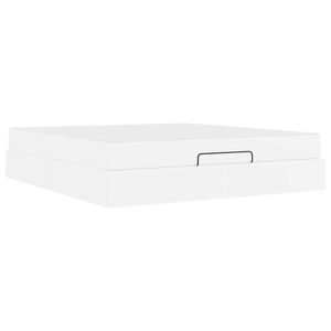 vidaXL S&auml;ngram med madrass med madrass 2 pcs Vit PVC