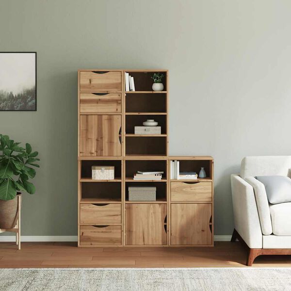 vidaXL Sidoskåp 5 st "ODDA" 40x24x79 cm massivt trä furu