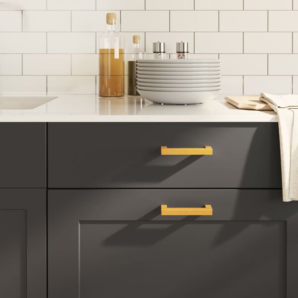 vidaXL Sk&aring;phandtag 10 st guld 96 mm rostfritt st&aring;l