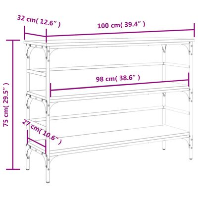 vidaXL Avlastningsbord sonoma-ek 100x32x75 cm konstruerat trä