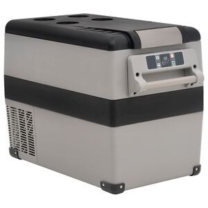 vidaXL Kylbox med handtag 35 L svart och gr&aring; PP & PE