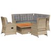 vidaXL Loungegrupp f&ouml;r tr&auml;dg&aring;rden med dynor 6 delar konstrotting beige