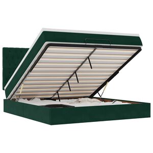 vidaXL Ottoman s&auml;ngram med madrasser m&ouml;rkgr&ouml;n 200x200 cm sammet