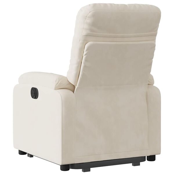 vidaXL Reclinerfåtölj med uppresningshjälp beige mikrofibertyg