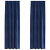 vidaXL M&ouml;rkl&auml;ggningsgardiner 2 pcs M&ouml;rkbl&aring; 140 x 225 cm Sammet