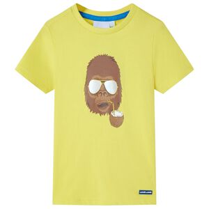 T-shirt med korta &auml;rmar f&ouml;r barn gul 92