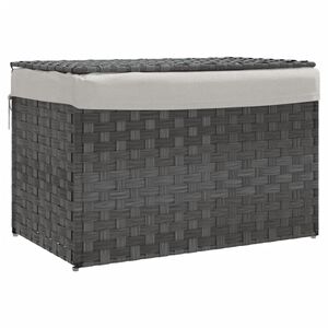 vidaXL Tv&auml;ttkorg med lock gr&aring; 55,5x35x34 cm konstrotting