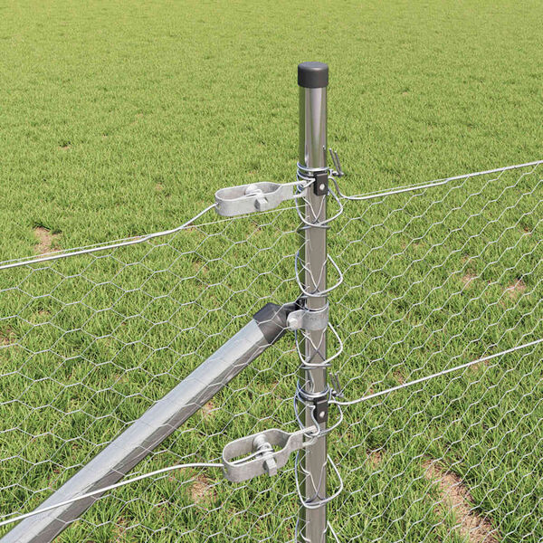 vidaXL St&auml;ngselstolpe Silver 10 x 1 m (25 mm n&auml;t) St&aring;l