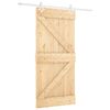 vidaXL Skjutd&ouml;rr 90 x 210 cm Massiv furu Naturlig och vit