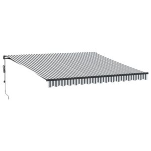 vidaXL Utdragbar markis Antracit och vitt 400 &times; 350 cm Polyester