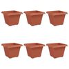 vidaXL Kvadratisk Blomkruka 6 st Murgr&ouml;n 43 x 43 x 33,5 cm Plast