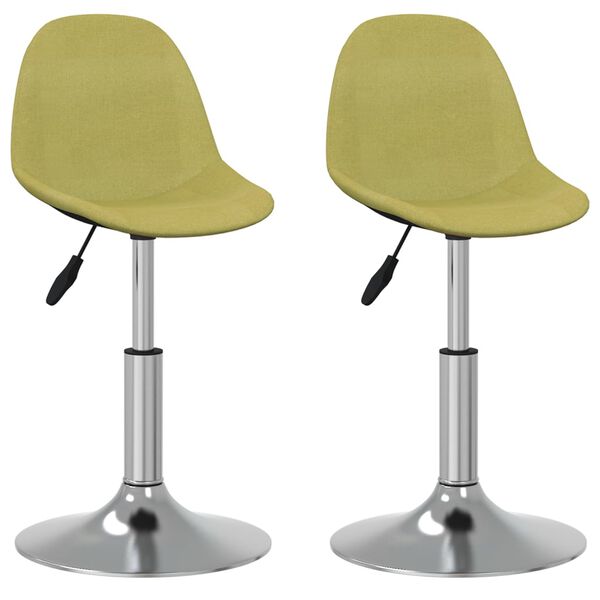 vidaXL Snurrbara matstolar 2 st gr&ouml;n tyg