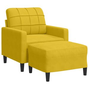 vidaXL F&aring;t&ouml;lj med fotpall gul 60 cm sammet