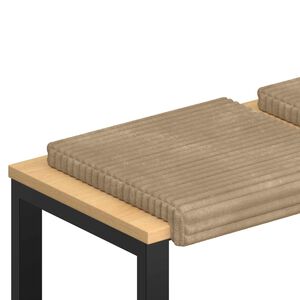 vidaXL B&auml;nk kudde 2 st Plush kordfl&oslash;yel Taupe Djup 35 cm