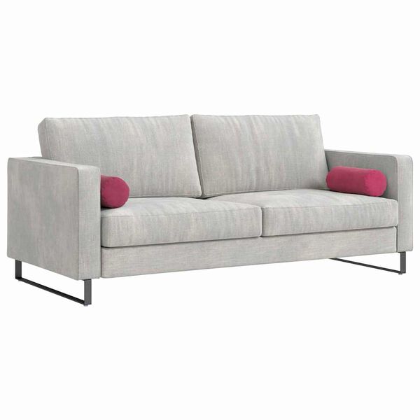 vidaXL Bolsterkuddar 2 pcs Vinr&ouml;d &Oslash; 15 x 40 cm Kordread tyg