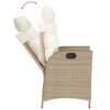 vidaXL Bistrogrupp med dynor 3 delar beige konstrotting