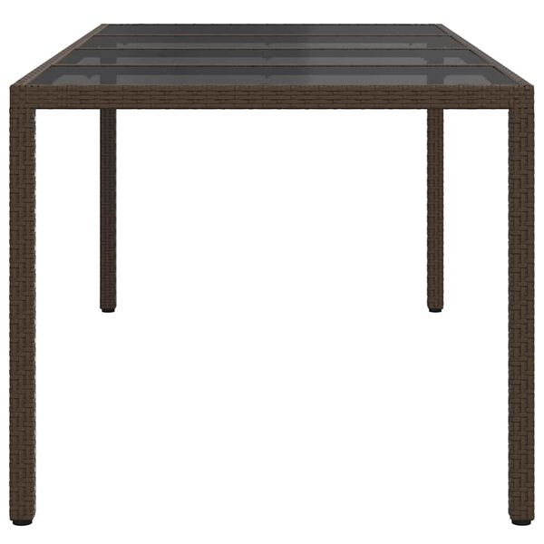 vidaXL Trädgårdsmiddag Bord Brun 190 x 90 x 75 cm Poly rattan