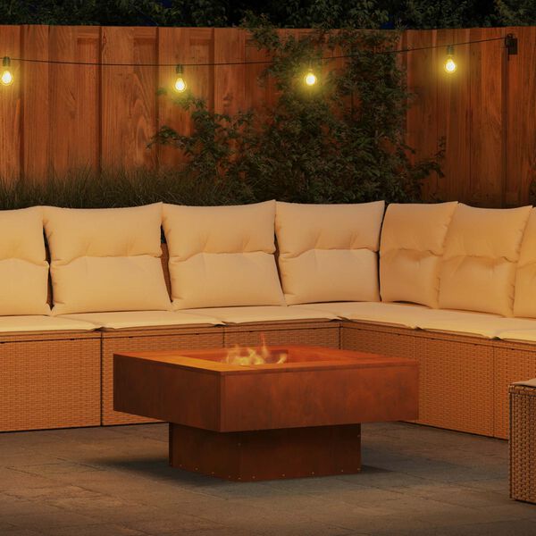 vidaXL Eldstad Brun 80 x 80 x 40 cm V&auml;derbest&auml;ndig st&aring;l