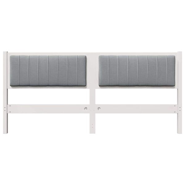 vidaXL Kl&auml;dd s&auml;nggavel med huvudgavel Vit 180 cm Massiv furu