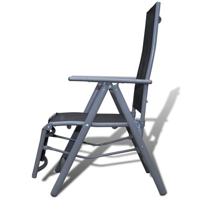 vidaXL Trädgårdsstol aluminium svart