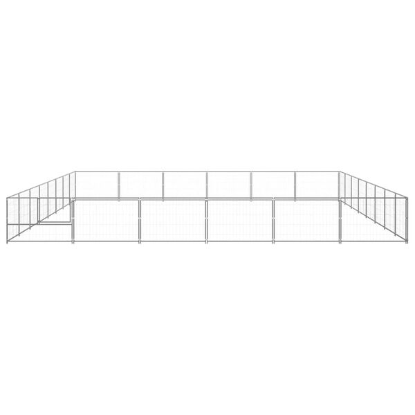 vidaXL Hundgård silver 48 m² stål