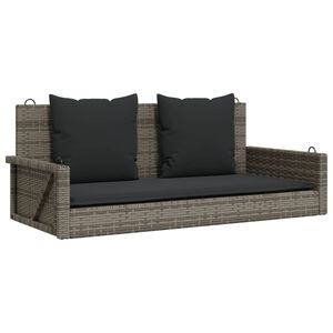 vidaXL Gungb&auml;nk med dynor gr&aring; 119x56x48 cm konstrotting