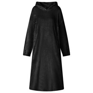 vidaXL Filt-hoodie Svart l Flanell