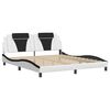 vidaXL Bed Frame "Viana" without Mattress White and Black 180x200 cm Faux Leather