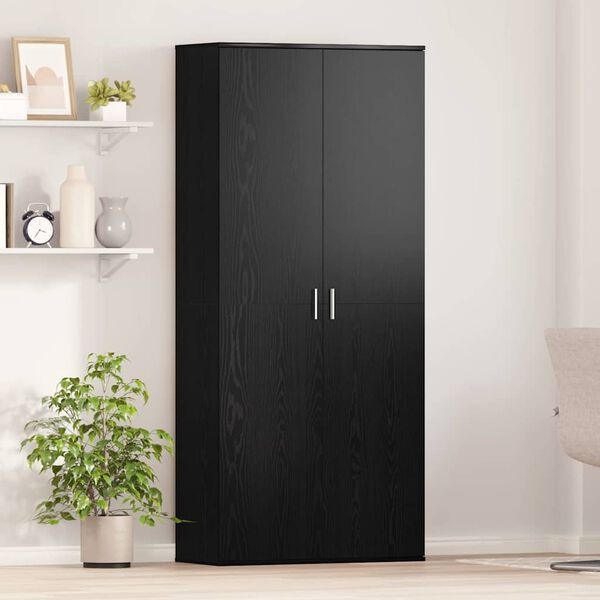 vidaXL H&ouml;gsk&aring;p Svart ek 80 x 35 x 180 cm Konstruerat tr&auml;