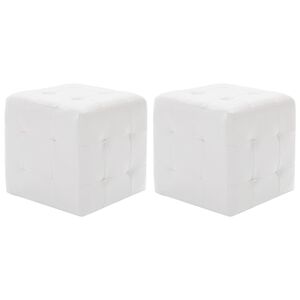 vidaXL Sittpuff 2 st vit 30x30x30 cm konstl&auml;der