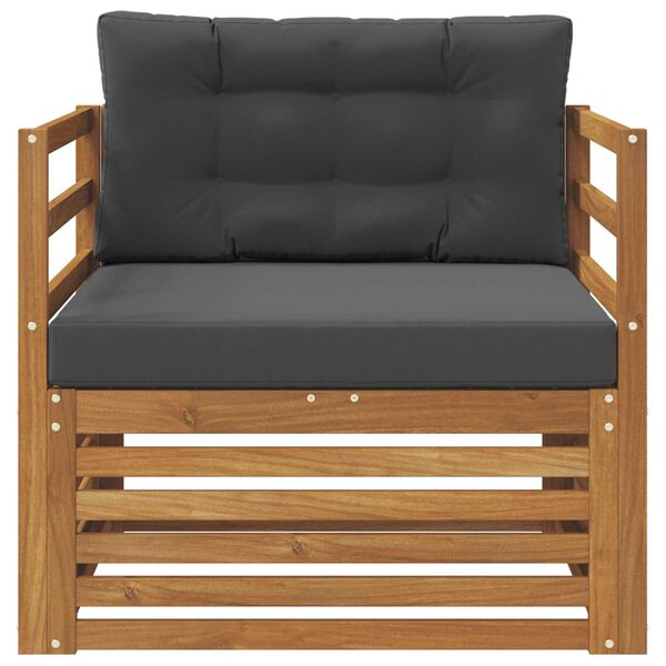 vidaXL Utomhussoffset Massivt akaciatr&auml; och polyester Naturf&auml;rg