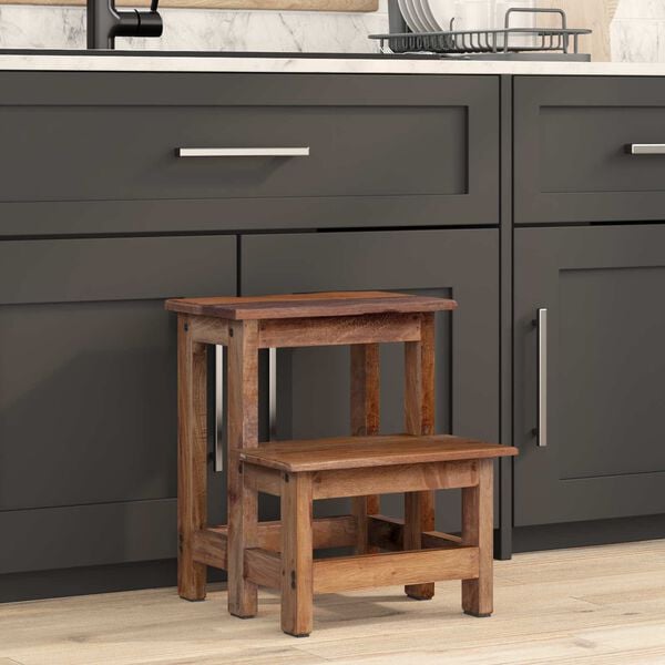 vidaXL Pall Naturf&auml;rg 37 x 37 x 46 cm Mahognytr&auml;