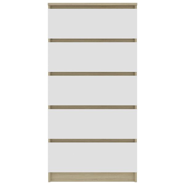 vidaXL Byr&aring; vit och sonoma-ek 60x35x121 cm konstruerat tr&auml;