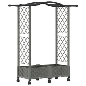 vidaXL Upph&ouml;jd B&auml;dd med Spalj&eacute; och Tak Ljusgr&aring; 124 x 40 x 129 cm PP