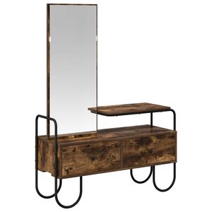 vidaXL Smyckebord med l&aring;da R&ouml;kt ek 100 x 36,5 x 136 cm Konstruerat tr&auml;