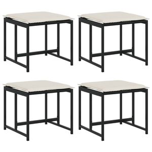 vidaXL Tr&auml;dg&aring;rdspallar med dynor 4 st svart konstrotting