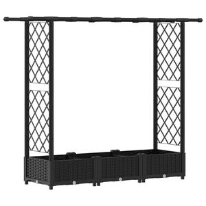 vidaXL Upph&ouml;jd B&auml;dd med Spalj&eacute; och Tak Svart 164 x 40 x 121 cm PP