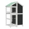 vidaXL F&aring;gelhus gr&aring; 97x81x152 massiv furu