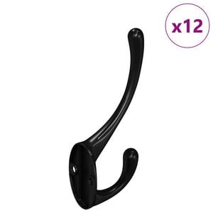 vidaXL Kl&auml;dh&auml;ngare 12 st Svart 102 x 29 x 47 mm Zinklegering