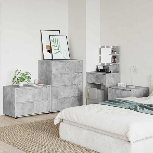 vidaXL F&ouml;rvaringssk&aring;p Betonggr&aring; 80 x 48 x 57 cm Konstruerat tr&auml;