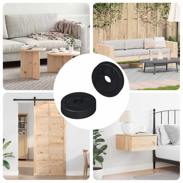 vidaXL passar f&ouml;r Platt Tv&auml;tt 2 pcs Svart 15 x 4 x 3 mm PVC kopolymer