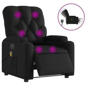 vidaXL Elektrisk massagef&aring;t&ouml;lj svart konstl&auml;der