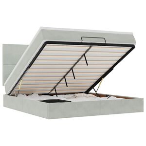 vidaXL Ottoman s&auml;ngram med madrasser ljusgr&aring; 180x200 cm sammet