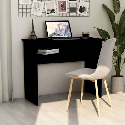 vidaXL Skrivbord svart 90x50x74 cm konstruerat trä
