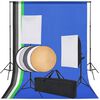 vidaXL Studioutrustning: 5 f&auml;rgade bakgrunder & 2 softboxar
