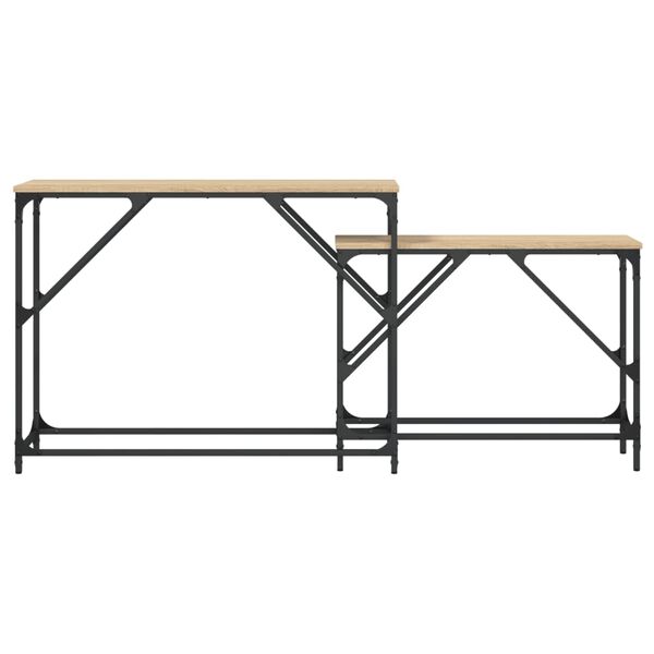 vidaXL Avlastningsbord 2 st sonoma-ek konstruerat trä