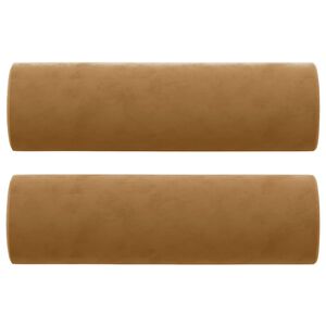 vidaXL Prydnadskuddar 2 st brun &Oslash;15x50 cm sammet