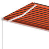 vidaXL Fristående markis manuellt infällbar 350x250 cm orange/brun